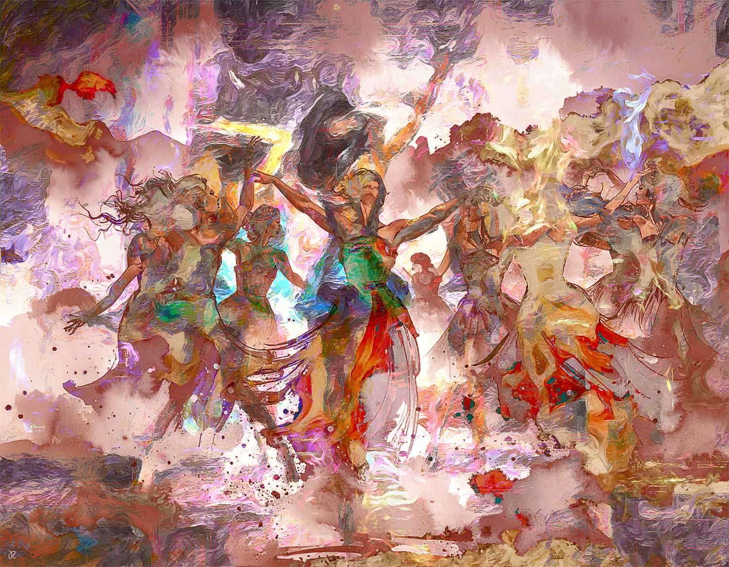 Dancing Revolution Gruppe in wildem Tanz